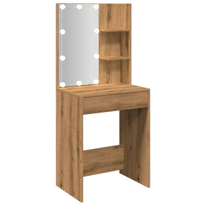 vidaXL Dressing Table with LED Artisan Oak 60x40x140 cm