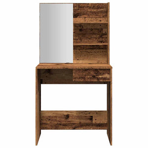 vidaXL Dressing Table with Mirror Old Wood 74.5x40x141 cm