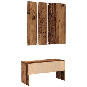 vidaXL Hallway Furniture Set Old Wood Engineered Wood