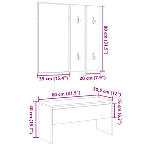 vidaXL Hallway Furniture Set Old Wood Engineered Wood