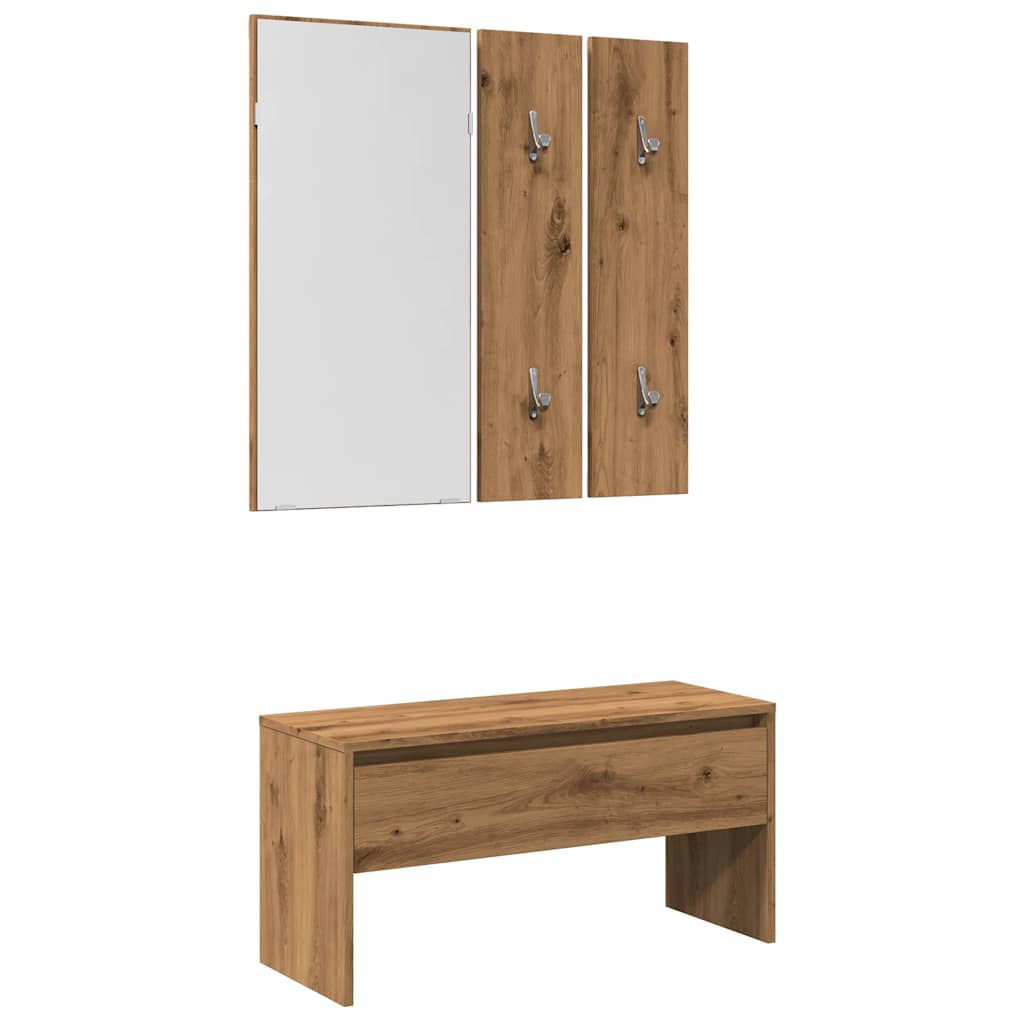 vidaXL Hallway Furniture Set Artisan Oak Engineered Wood