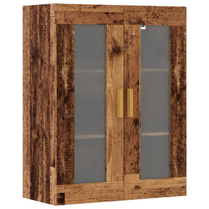 vidaXL Hanging Wall Cabinet Old Wood 69.5x34x90 cm