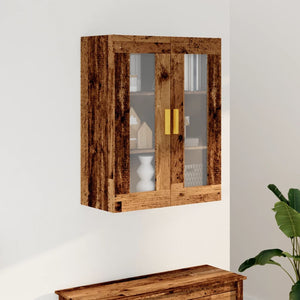 vidaXL Hanging Wall Cabinet Old Wood 69.5x34x90 cm