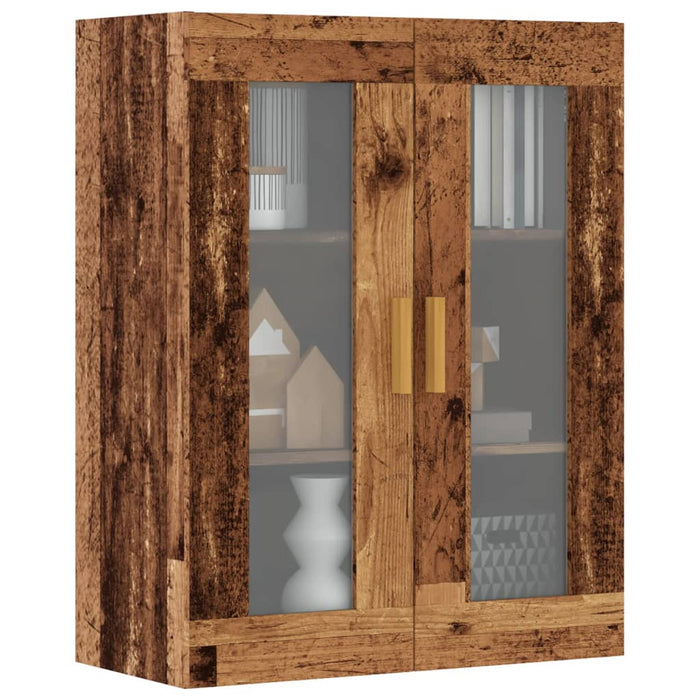 vidaXL Hanging Wall Cabinet Old Wood 69.5x34x90 cm