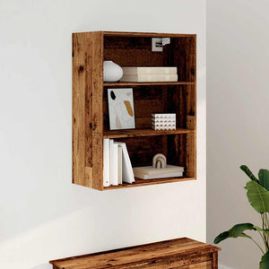 vidaXL Hanging Wall Cabinet Old Wood 69.5x32.5x90 cm