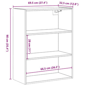 vidaXL Hanging Wall Cabinet Old Wood 69.5x32.5x90 cm