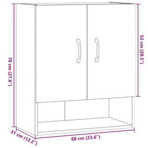 vidaXL Wall Cabinet Artisan Oak 60x31x70 cm Engineered Wood