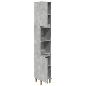 vidaXL Bathroom Cabinet Concrete Grey 30x30x190 cm Engineered Wood