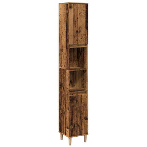 vidaXL Bathroom Cabinet Old Wood 30x30x190 cm Engineered Wood