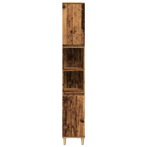 vidaXL Bathroom Cabinet Old Wood 30x30x190 cm Engineered Wood