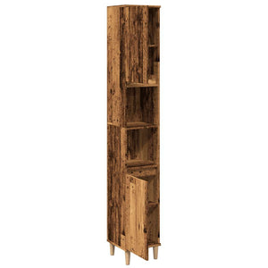 vidaXL Bathroom Cabinet Old Wood 30x30x190 cm Engineered Wood