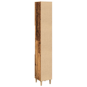 vidaXL Bathroom Cabinet Old Wood 30x30x190 cm Engineered Wood