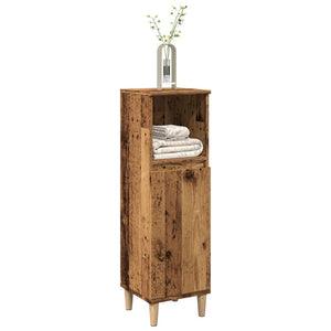 vidaXL Bathroom Cabinet Old Wood 30x30x100 cm Engineered Wood