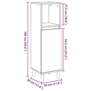 vidaXL Bathroom Cabinet Old Wood 30x30x100 cm Engineered Wood