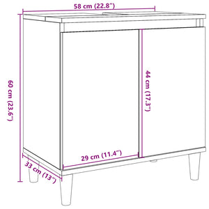 vidaXL Sink Cabinet Concrete Grey 58x33x60 cm Engineered Wood