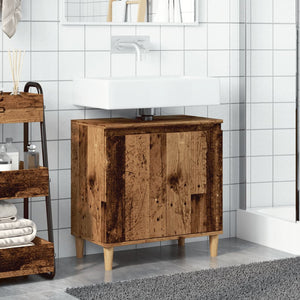 vidaXL Sink Cabinet Old Wood 58x33x60 cm Engineered Wood