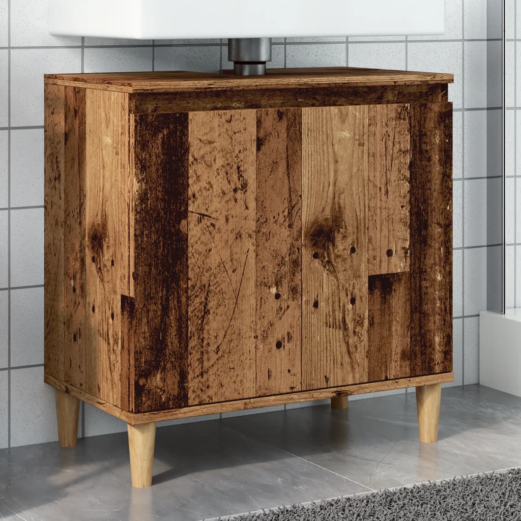 vidaXL Sink Cabinet Old Wood 58x33x60 cm Engineered Wood