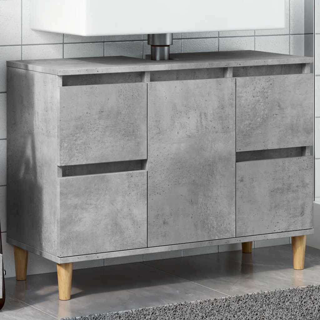 vidaXL Sink Cabinet Concrete Grey 80x33x60 cm Engineered Wood