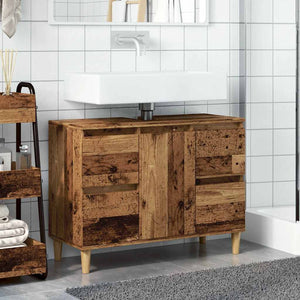 vidaXL Sink Cabinet Old Wood 80x33x60 cm Engineered Wood