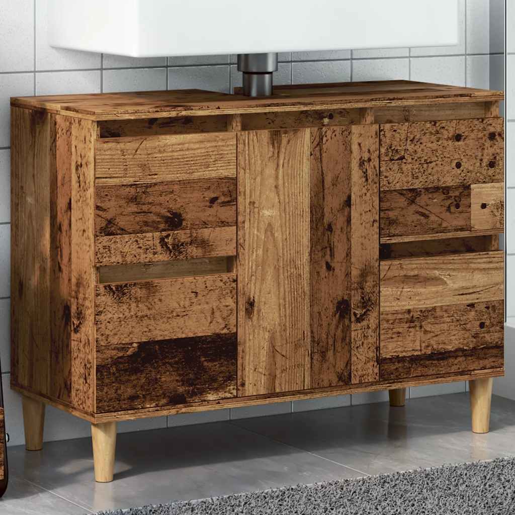 vidaXL Sink Cabinet Old Wood 80x33x60 cm Engineered Wood