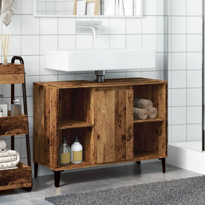 vidaXL Sink Cabinet Old Wood 80x33x60 cm Engineered Wood