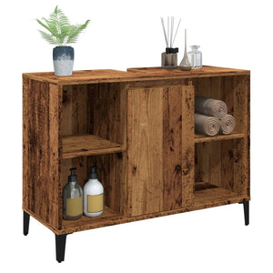 vidaXL Sink Cabinet Old Wood 80x33x60 cm Engineered Wood