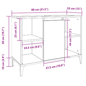 vidaXL Sink Cabinet Old Wood 80x33x60 cm Engineered Wood