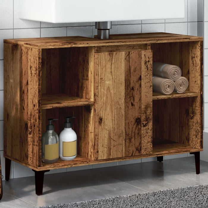 vidaXL Sink Cabinet Old Wood 80x33x60 cm Engineered Wood