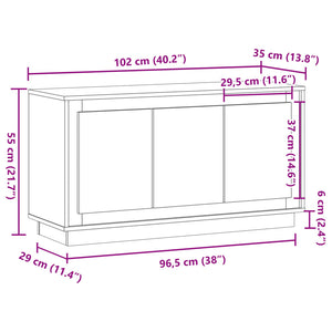 vidaXL Sideboard Artisan Oak 102x35x55 cm Engineered Wood