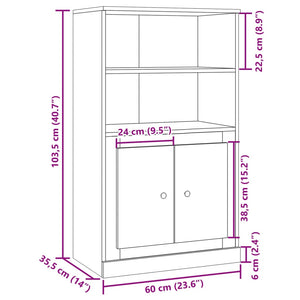 vidaXL Highboard Old Wood 60x35.5x103.5 cm Engineered Wood