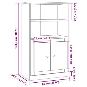 vidaXL Highboard Artisian Oak 60x35.5x103.5 cm Engineered Wood