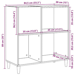 vidaXL Record Cabinet Artisan Oak 84.5x38x89 cm Engineered Wood