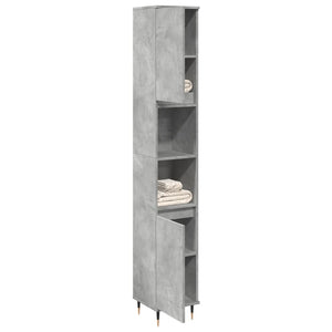 vidaXL Bathroom Cabinet Concrete Grey 30x30x190 cm Engineered Wood