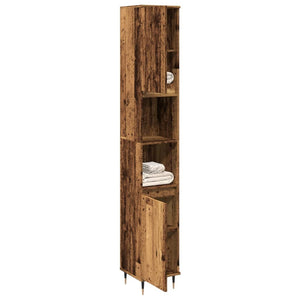 vidaXL Bathroom Cabinet Old Wood 30x30x190 cm Engineered Wood