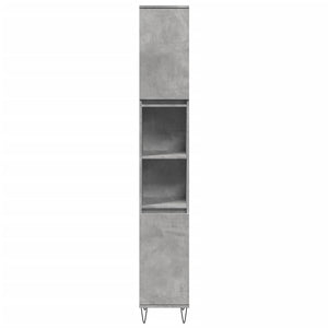 vidaXL Bathroom Cabinet Concrete Grey 30x30x190 cm Engineered Wood