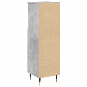 vidaXL Bathroom Cabinet Concrete Grey 30x30x100 cm Engineered Wood