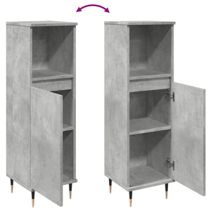 vidaXL Bathroom Cabinet Concrete Grey 30x30x100 cm Engineered Wood