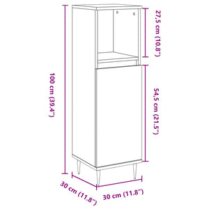 vidaXL Bathroom Cabinet Artisan Oak 30x30x100 cm Engineered Wood