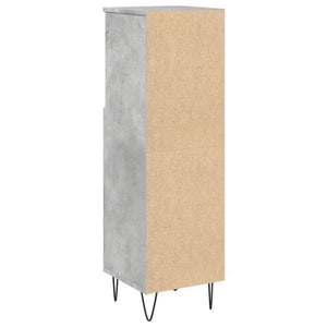 vidaXL Bathroom Cabinet Concrete Grey 30x30x100 cm Engineered Wood