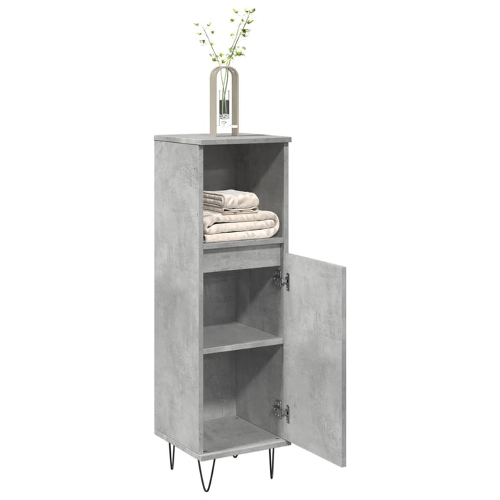 vidaXL Bathroom Cabinet Concrete Grey 30x30x100 cm Engineered Wood