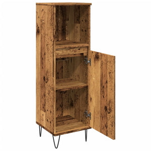 vidaXL Bathroom Cabinet Old Wood 30x30x100 cm Engineered Wood