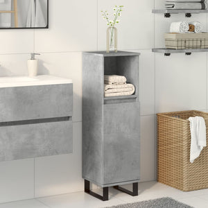 vidaXL Bathroom Cabinet Concrete Grey 30x30x100 cm Engineered Wood