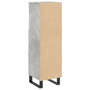 vidaXL Bathroom Cabinet Concrete Grey 30x30x100 cm Engineered Wood