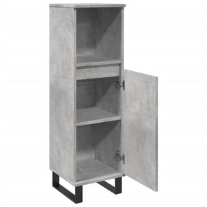 vidaXL Bathroom Cabinet Concrete Grey 30x30x100 cm Engineered Wood