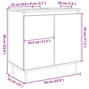 vidaXL Bathroom Cabinet Concrete Grey 58x33x60 cm Engineered Wood