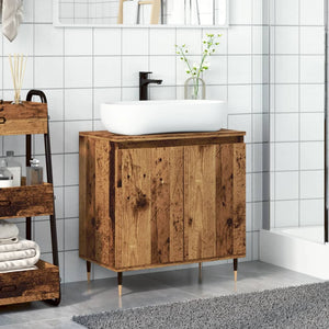 vidaXL Bathroom Cabinet Old Wood 58x33x60 cm Engineered Wood