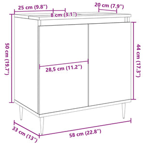 vidaXL Bathroom Cabinet Old Wood 58x33x60 cm Engineered Wood