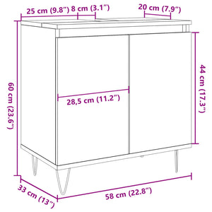 vidaXL Bathroom Cabinet Concrete Grey 58x33x60 cm Engineered Wood