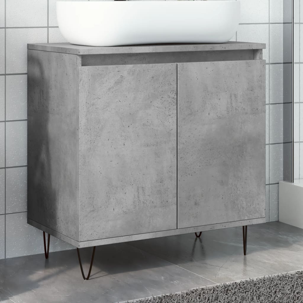 vidaXL Bathroom Cabinet Concrete Grey 58x33x60 cm Engineered Wood