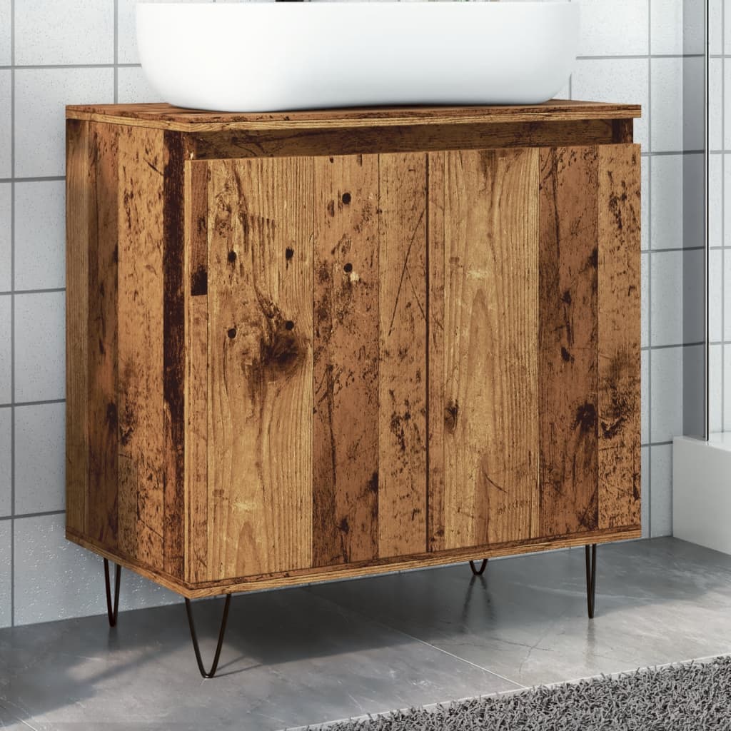 vidaXL Bathroom Cabinet Old Wood 58x33x60 cm Engineered Wood